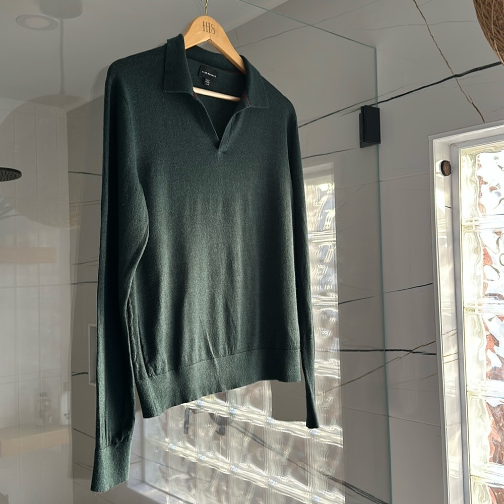 Club Monaco man polo sweater long sleeve shirt